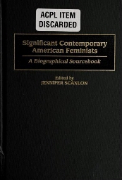 Significant contemporary American feminists