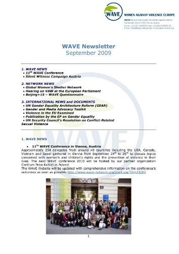 WAVE newsletter [2009], 31 (September)