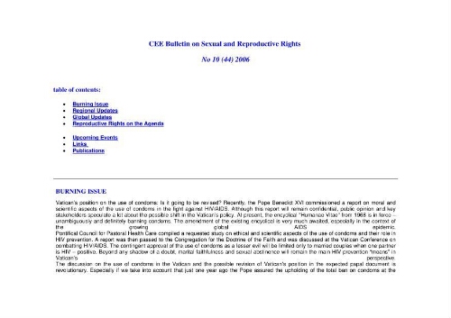 CEE Bulletin on sexual and reproductive rights [2006], 10 (44)