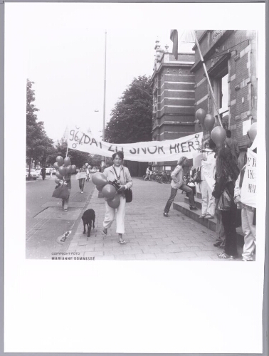 Actie van de stichting vrouwen in de beeldende kunst bij het Stedelijk Museum tegen vrouwendiscriminatie 198?