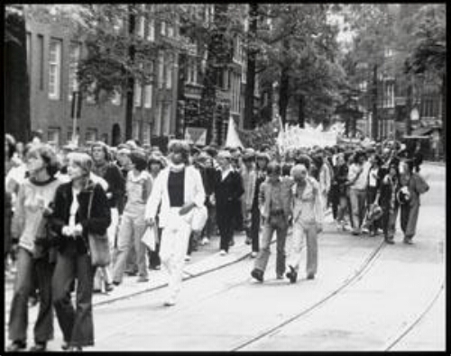 Demonstratie op het gebied van homoseksualiteit, waarschijnlijk in 1978 1978?