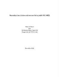 Reproductive choice and women living with HIV/AIDS