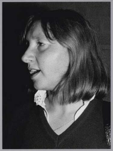 Ana Sebastian op het congres 'Ongehoorde woorden'. 1984