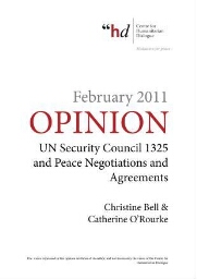 Opinion UN Security Council 1325 and Peace Negotiations and Agreements
