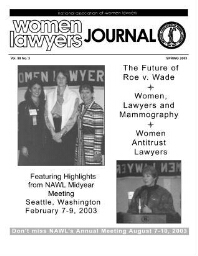 Women lawyers journal [2003], 3 (Spring)
