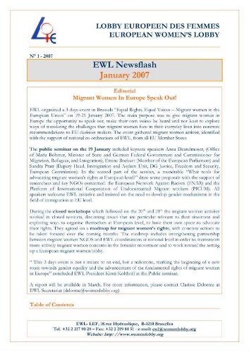 EWL newsflash [2007], 1 (Jan)