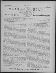 Maandblad van de Vereeniging voor Vrouwenkiesrecht  1912, jrg 16, no 5 [1912], 5