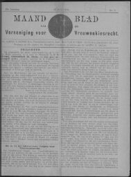 Maandblad van de Vereeniging voor Vrouwenkiesrecht  1908, jrg 12, no 9 [1908], 9