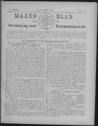 Maandblad van de Vereeniging voor Vrouwenkiesrecht  1914, jrg 18, no 10 [1914], 10