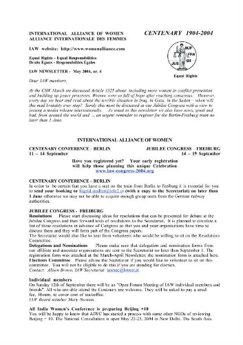 IAW newsletter [2004], May