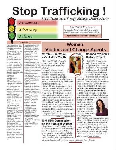 Stop trafficking! Anti-human trafficking newsletter [2014], 3 (March)