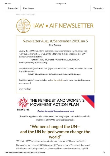 IAW newsletter [2020], 5 (Augustus/September)
