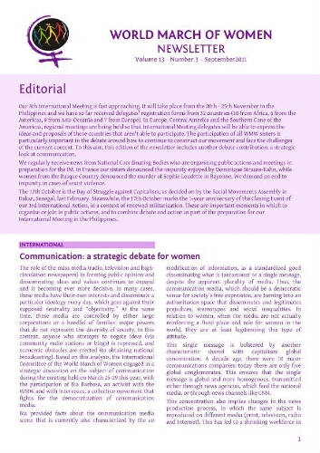 Newsletter World March of Women [2011], 3 (Seprtember)