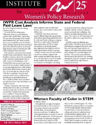 Institute for Women's Policy Research [2013/2014], Fall/Winter