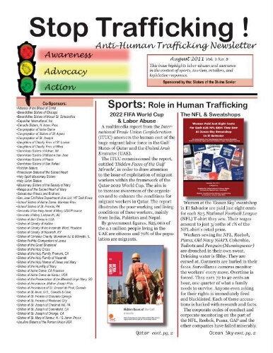 Stop trafficking! Anti-human trafficking newsletter [2011], 8 (August)