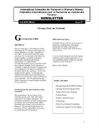 IFRWH/FIRHF newsletter [2004], 37 (Winter)