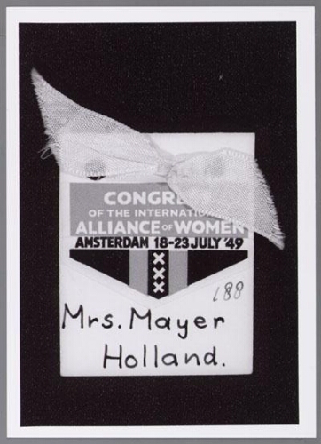 Naamkaartje van Mrs 1949