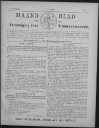 Maandblad van de Vereeniging voor Vrouwenkiesrecht  1914, jrg 18, no 5 [1914], 5