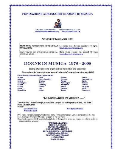 Fondazione Adkins Chiti [2008], November