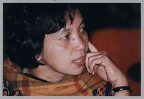 Tati Krisnawati tijdens de Zamicasa (inloopcafé van Zami) met als thema Indonesië 1998