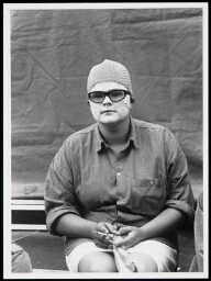 Portret van geschminkte vrouw 1987