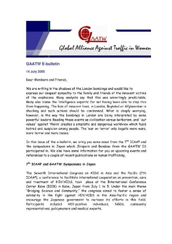 GAATW E-Bulletin [2005], July 14