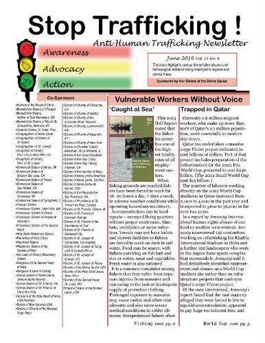 Stop trafficking! Anti-human trafficking newsletter [2016], 6 (June)