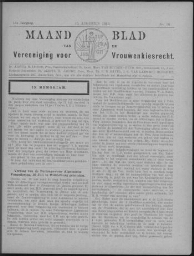Maandblad van de Vereeniging voor Vrouwenkiesrecht  1910, jrg 14, no 10 [1910], 10