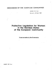 Protective legislation for women in the member states of the European Community