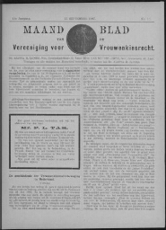 Maandblad van de Vereeniging voor Vrouwenkiesrecht  1907, jrg 11, no 10 [1907], 10