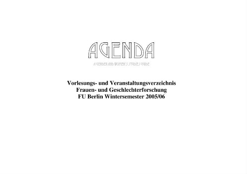 Agenda [2005/06], Wintersemester