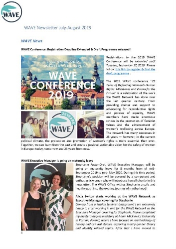WAVE newsletter [2019], July-August