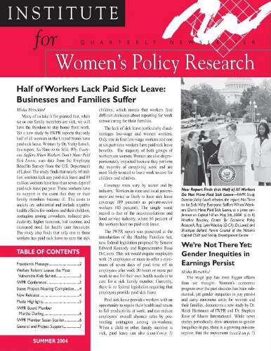 Institute for Women's Policy Research [2004], Summer