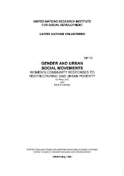 Gender and urban social movements: women's community responses to restructuring and urban poverty