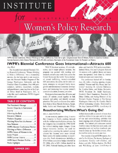 Institute for Women's Policy Research [2003], Summer