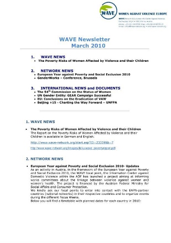 WAVE newsletter [2010], 37 (March)