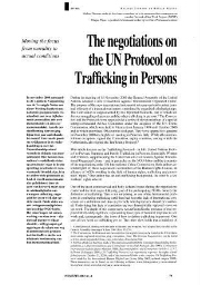 The negotiations on the UN protocol on trafficking in persons