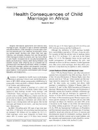 Health consequences of child marriage in Africa