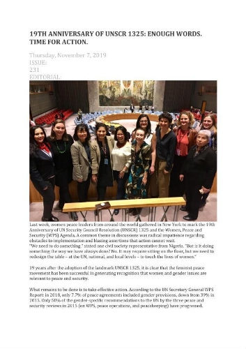 Women, Peace and Security [2019], 231