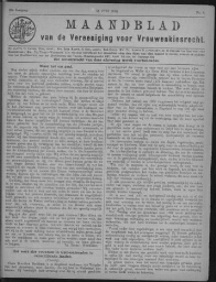 Maandblad van de Vereeniging voor Vrouwenkiesrecht  1918, jrg 22, no 6 [1918], 6