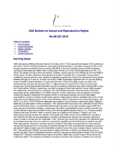 CEE Bulletin on sexual and reproductive rights [2010], 8 (87)