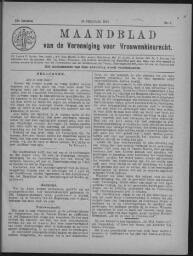 Maandblad van de Vereeniging voor Vrouwenkiesrecht  1918, jrg 22, no 2 [1918], 2