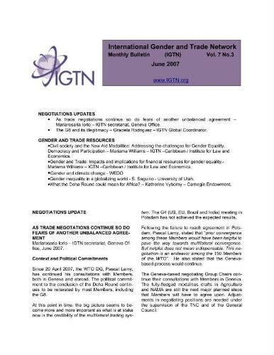 International Gender and Trade Network [2007], 3 (June)