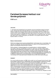 E-Quality factsheet [2011], Maart