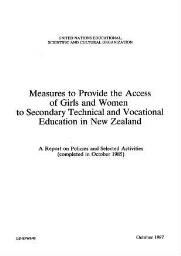 Measures to provide the access of girls and women to secondary technical and vocational education in New Zealand