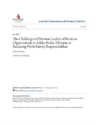 The challenges of women leaders of business organizations in Addis Ababa, Ethiopia, in balancing work-family responsibilities