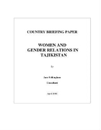 Women and gender relations in Tajikistan