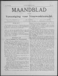Maandblad van de Vereeniging voor Vrouwenkiesrecht  1901, jrg 5, no 8 [1901], 8