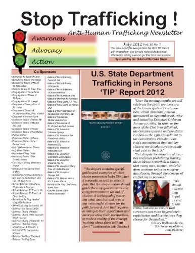 Stop trafficking! Anti-human trafficking newsletter [2012], 7 (July)