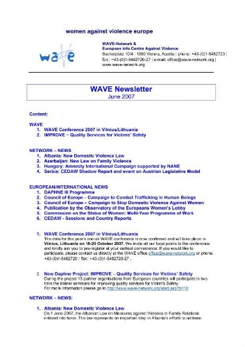 WAVE newsletter [2007], 8 (June)